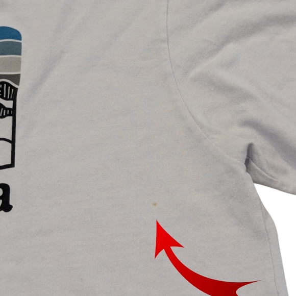 Patagonia Responsibili-tee Light Blue Pocket Shirt Medium - Picture 3 of 8